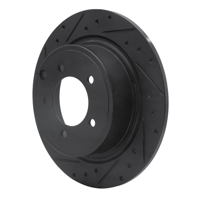 Chrysler 200 Brake Rotor (1) - Rear Left - R1 Concepts - Drilled & Slotted - Black - `07-`17